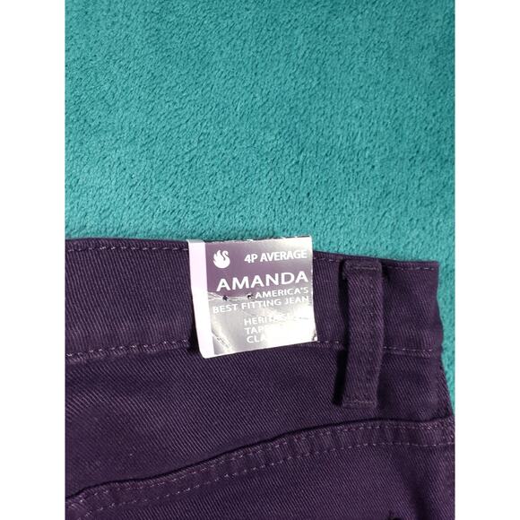 Gloria Vanderbilt Jeans Size 4 Petite Womens Purple Amanda Slimming Straight NWT - Picture 15 of 16